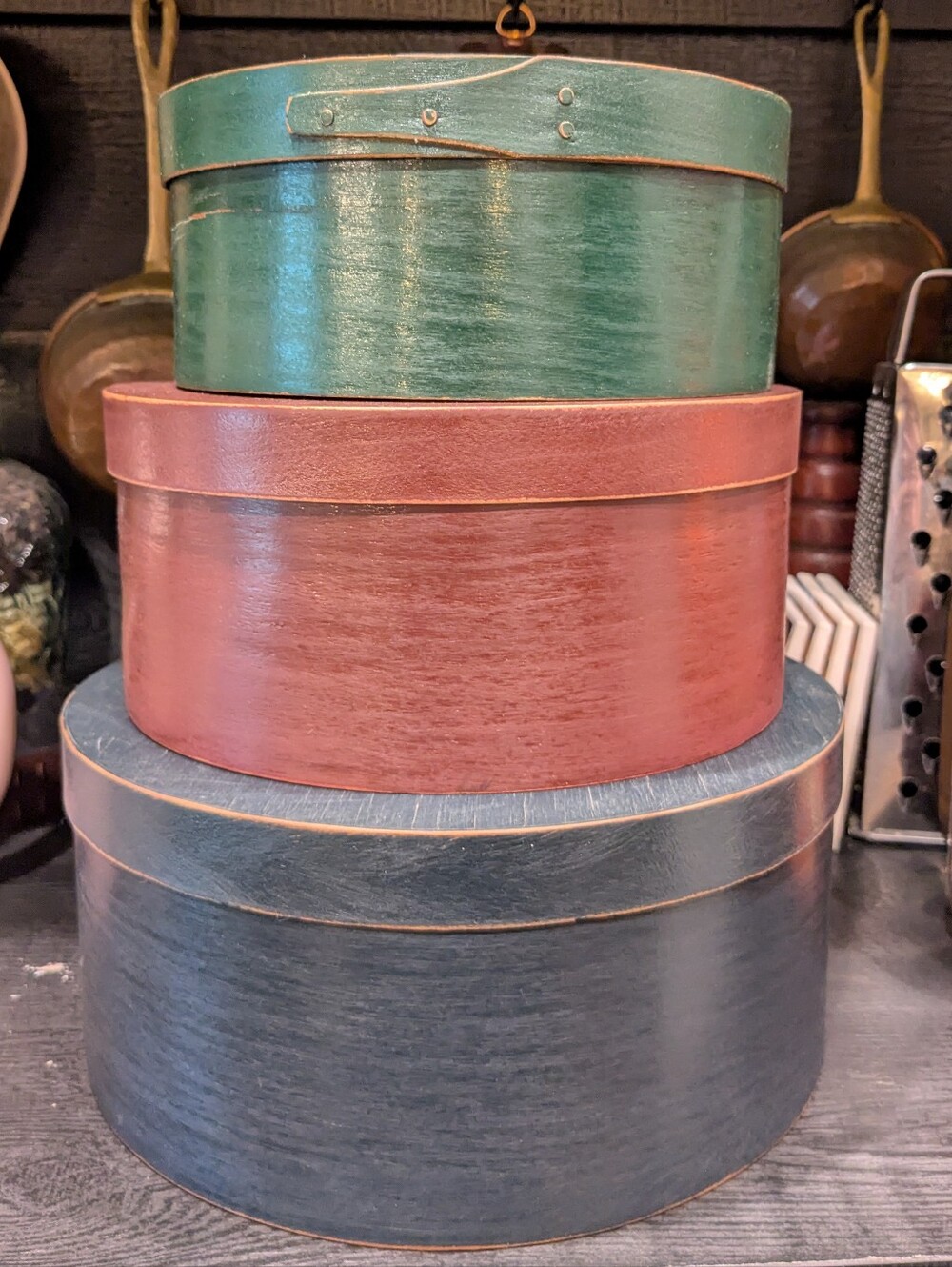 Nesting Shaker Box Set Of 3 Dove Tail Joints Primitive Farmhouse Vintage Style - Picture 3 of 5